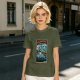Olive T-Shirt with Stranger Hobbs Upside Down Comic Print