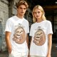 Olive green sloth t-shirt with 'Busy Doing' coffee graphic