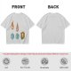 Olive Graphic Tee With Falling Cat Comets And Earth Artwork