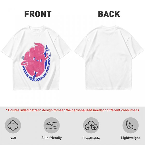 Olive T-Shirt With Funny Colon Graphic 'Keeps Your Poop On The Way' Print