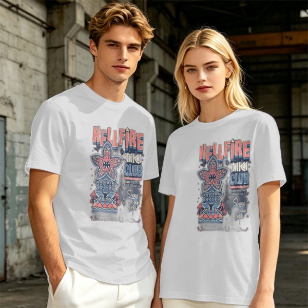 Olive T-Shirt with Hellfire Tiki Club Tiki Totem Graphic Print