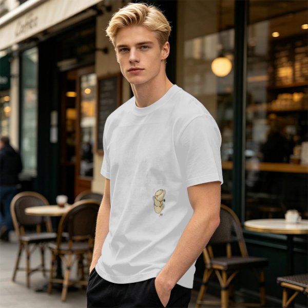 Olive Green Oversized T-Shirt With Stacked Teacup Graphic