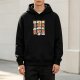 Black hoodie with comic style fox graphic print