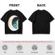 Olive T-Shirt with Crescent Moon London Skyline Flying Figures Print
