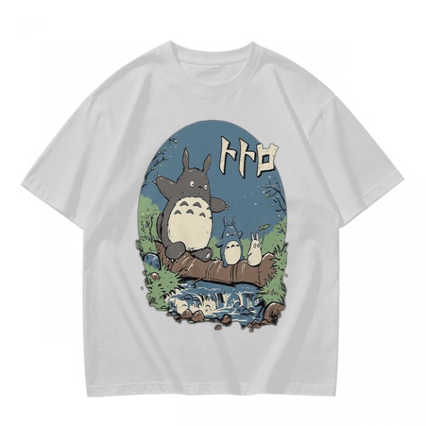 Totoro Forest Scene Graphic Tee for Anime Fans