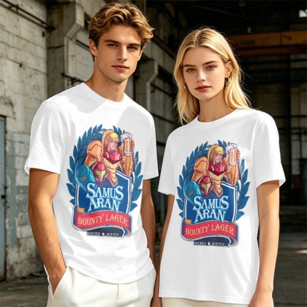 Samus Aran Bounty Lager Graphic T-Shirt