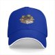 Black baseball cap with three sloths in a box that says adopt a sloth