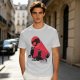 Olive T-Shirt With Black Cats And Red Panther Signal Graphic