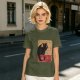 Olive t-shirt with vintage black dragon print design