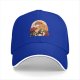 Black Baseball Cap With Anime Straw Hat And Sunflower Print