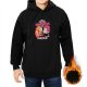 Black hoodie with Local Monsters Pets Playing cartoon graphic
