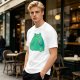 Olive Green T-Shirt With Cute Frog Holding Knife Graphic