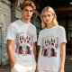 Olive T-Shirt With Retro Cartoon Fighting Ice Cubes Graphic