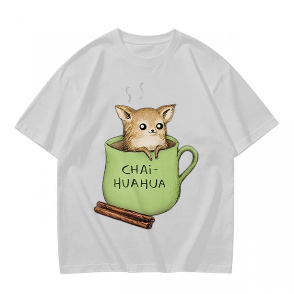Chihuahua in tea cup chai huahua graphic t-shirt