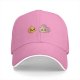 Black Baseball Cap With Cute Fire And Smoke Character Print