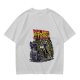 Olive graphic t-shirt with Back to the Trash raccoon design