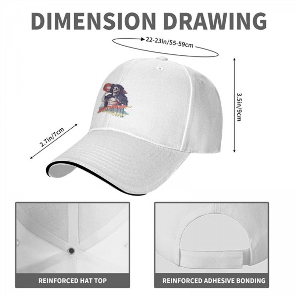 Black baseball cap with retro lifeguard graphic print