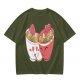 Olive T-Shirt With Cute Ramen Cups In Love Graphic