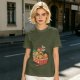Olive T-shirt with Chibi Anime Characters in Takeout Box
