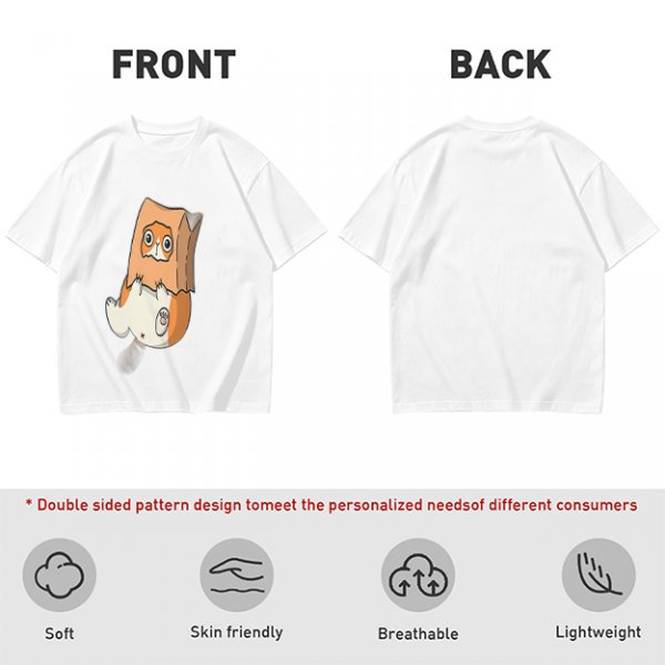 Olive T-Shirt With Cute Hamster In Paper Bag Print
