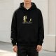 Black Hoodie With Cute Mummy Cat Graphic Design