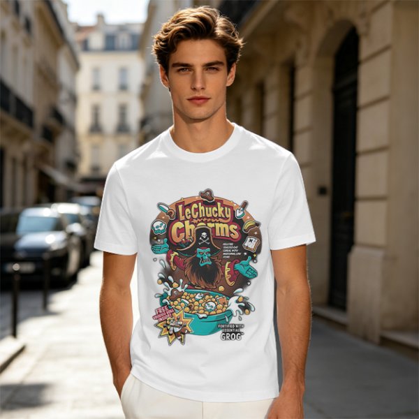 Olive T-Shirt With LeChucky Charms Pirate Cereal Graphic