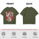 Olive T-shirt with Ghostbusters parody female character graphic print
