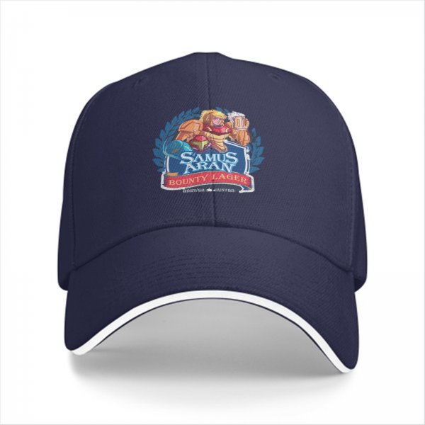Samus Aran Bounty Lager Print Black Baseball Cap