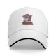 Black baseball cap with 'Less Internet More Food' cat laptop print