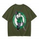 Army Green T-Shirt with Crystal Lake Killers Jason Voorhees Graphic
