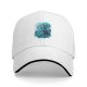 Black Baseball Cap With Turquoise Ancient Wise Man Face Art Print