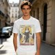 Olive T-shirt with Nunchuck Nun Action Graphic Print