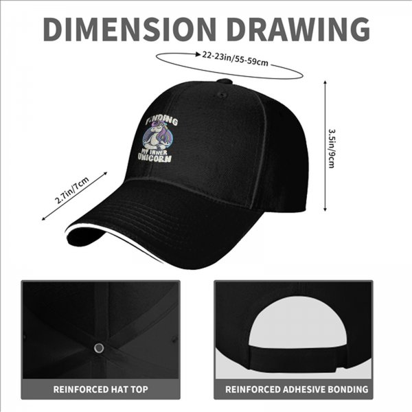 Finding My Inner Unicorn Black Baseball Cap