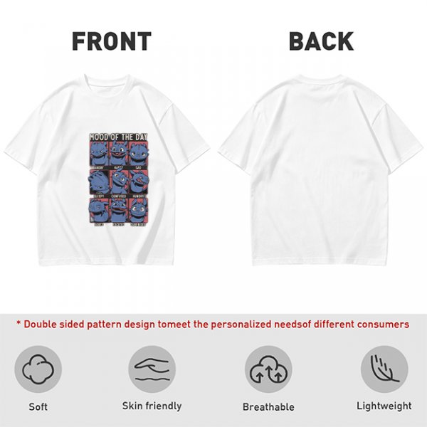 Olive T-Shirt With Mood Of The Day Blue Dragon Character Grid Print