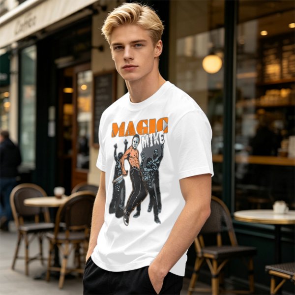 Magic Mike Horror Parody Graphic T-Shirt Design