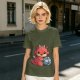 Cute Red Dragon Holding D20 Dice Graphic T-Shirt