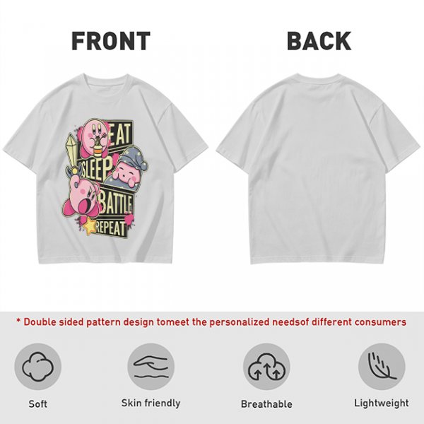 Eat Sleep Battle Repeat Kirby Graphic T-Shirt