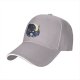 Black Baseball Cap With Night City Black Cat Crescent Moon Skull Art