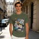 Olive T-Shirt With Pirate Squad Skull Character Print