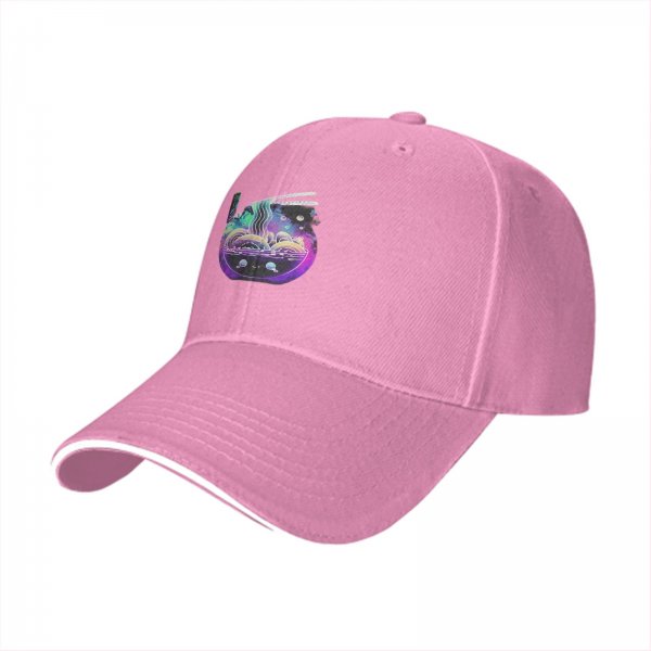 Black Baseball Cap With Galaxy Ramen Bowl Art