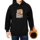 Black Hoodie With Vintage Octopus Monster Wave Graphic