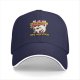 Black baseball cap with nervous cat 'all of my systems are nervous' print