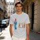 Olive T-Shirt With Blue Monster And Ghost Graphic Print