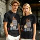 Olive T-Shirt with Peanuts Style Girl and Dog on Doghouse Print