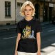 Olive T-Shirt With Mad Scientist Cat Chemistry Lab Print
