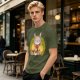 Totoro in Yellow Cardigan with Catbus Graphic T-Shirt