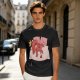 Olive T-Shirt With Cute Red Imp Yawning On Pillows Print