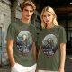 Olive Green T-Shirt With Legendary Hero Art Print