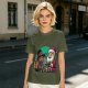 Olive T-Shirt with Santa and Thanksgiving Turkey Graphic