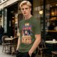 Olive T-Shirt with Cat Ramen Shop Artwork